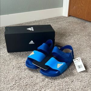 Adidas Kids Blue Sporty Sandals with Velcro